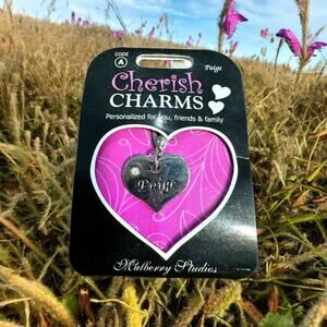 5/$35  Cherish Charms‎ PAIGE Name Bracelet Charm NEW NWT Silvertone Silver Tone